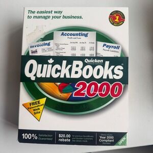 Intuit Quicken QuickBooks 2000 Business Accounting Software Windows PC Boxed CD